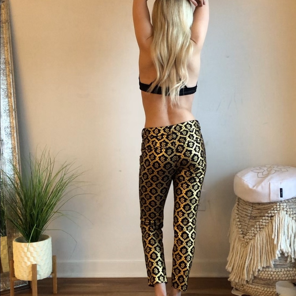 Vintage black and gold ankle pants